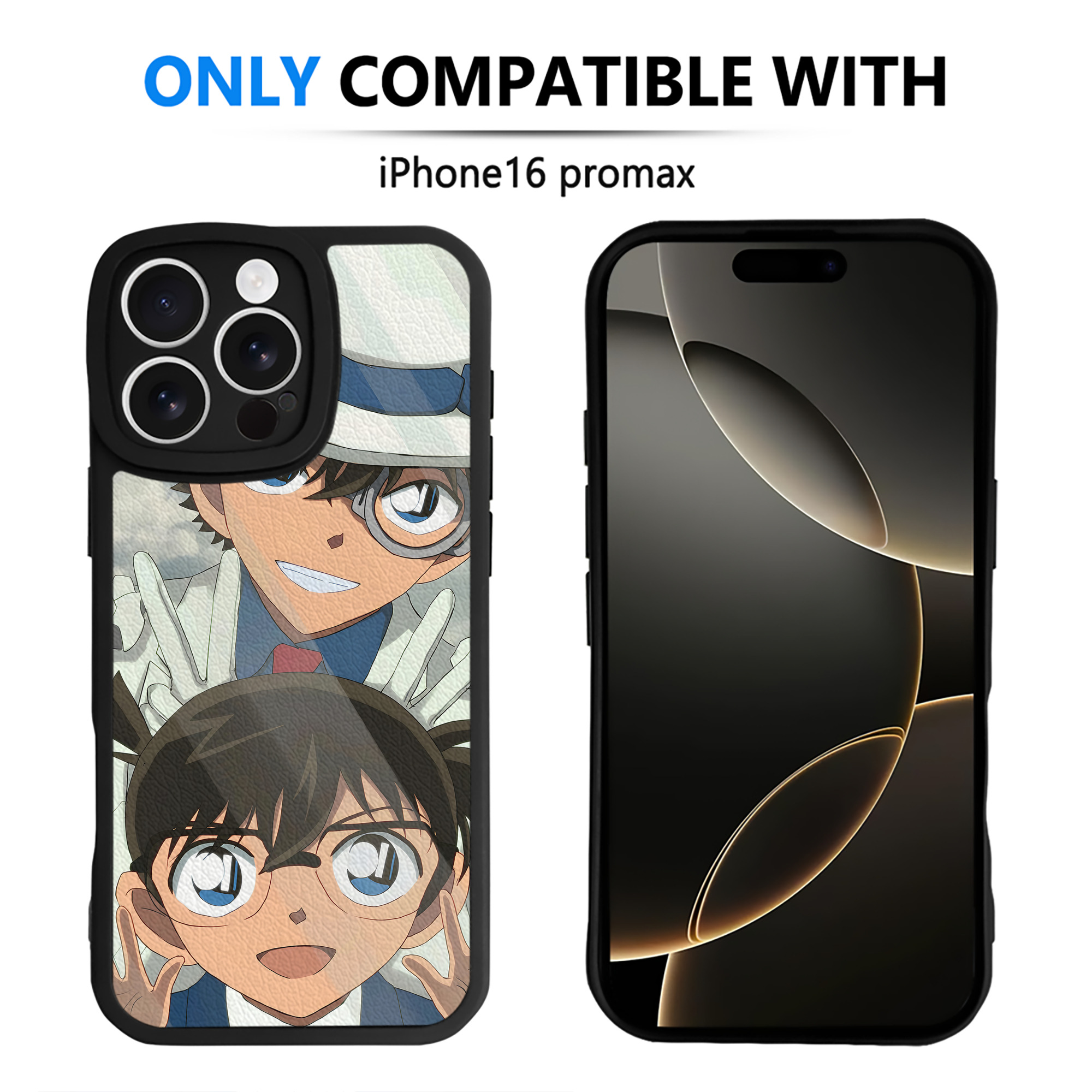 （画像用） 名探偵コナン Detective Conan 【iPhone 16シリーズ対応】シリコンスマホケース（レザー調） 材質：シリコン